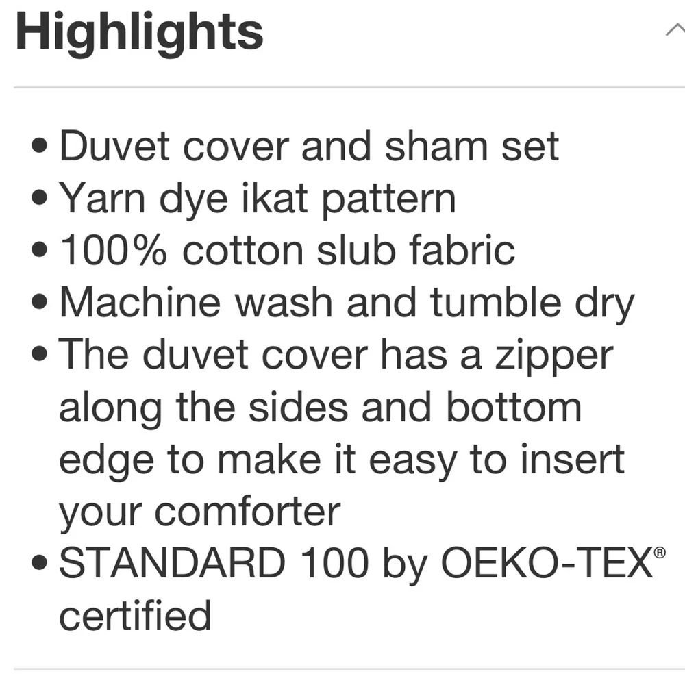 THRESHOLD NWT yarn dye ikat duvet cover and shams -ivory/mauve -king